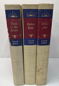 Zane Grey West of Pecos, Wildfire, Forlorn River, 3 in Set Hardcover - Picture 1 of 15