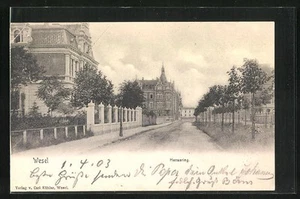 Wesel, Ansichtskarte, Villen in der Hansaring - Strasse 1903 - Bild 1 von 2