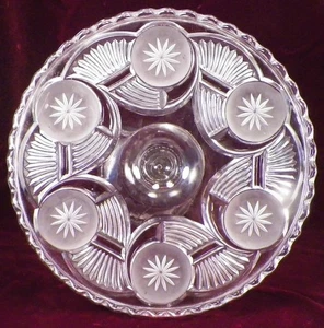 Frosted Circle Cake Stand US Glass 15007 Horn of Plenty Clear EAPG Antique 1892 - Picture 1 of 9