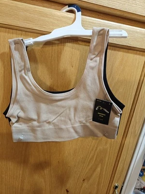 MB5- Art Class Girl's Size Large 2pk Scoop Pullover Bralette Bra Black/Beige - Image 1 of 4