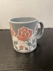 Waechtersbach rosa ROSEN West Germany auf grau grau Becher Vintage Blumen - Bild 1 von 5