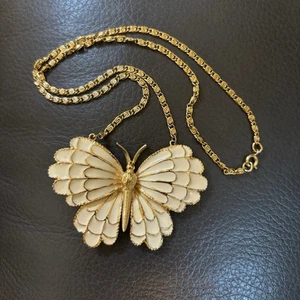 "Collar colgante vintage firmado ART Arthur Pepper mariposa esmalte de 20""" - Imagen 1 de 8