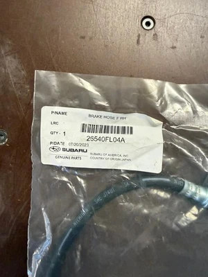 OEM SUBARU ПЕРЕДНИЙ ПРАВЫЙ ТОРМОЗНОЙ ШЛАНГ (ПОДХОДИТ: IMPREZA 2017-2023) 26540FL04A - Изображение 1 из 2