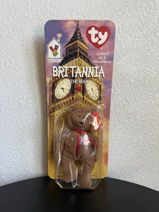 ORIGINAL EMPAQUETADO DE FÁBRICA RETIRADO BRITANNIA THE BEAR TY BEAR CON ERRORES - Imagen 1 de 2