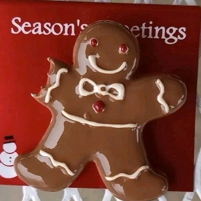 Broche prendedor Navidad pan de jengibre hombre vacaciones invierno moda caprichoso vintage  Foto 1 de 4