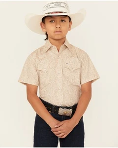 Ely Walker Boys' Paisley Print Short Sleeve Pearl Snap Western Shirt - 1023098 - Picture 1 of 4