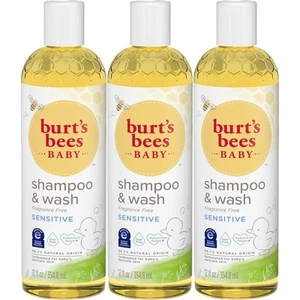 Burt's Bees Baby Shampoo and Body Wash 12 Fl Oz (Pack of 3), Fragrance Free - Picture 1 of 12