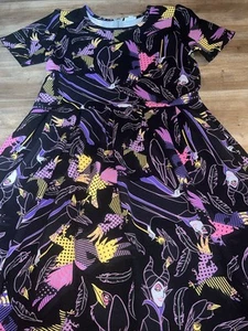 LuLaRoe Amelia Disney Maleficent Krähen Taschen Reißverschluss 3XL 24/26 3X ❤️ Fee Neu - Bild 1 von 17