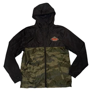 NEW Texas Roadhouse Camo Windbreaker Jacket Small Hooded Logo Employee Promo - Picture 1 of 6