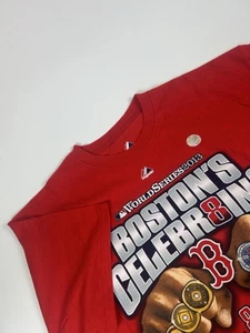 Camiseta Boston Red Sox para hombre talla XL roja majestuosa campeones de la serie mundial 2013 - Imagen 1 de 7