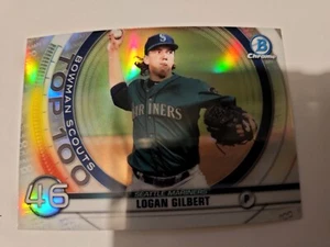 2020 Bowman Chrome Baseball MLB BTP-46 Logan Gilbert Refractor RC Top 100 Scouts - Picture 1 of 1