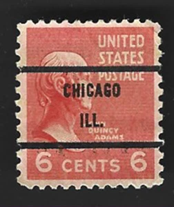 Scott# 811 6c John Q. Adams Precancel - CHICAGO ILL. ~ (A-3) - Picture 1 of 2