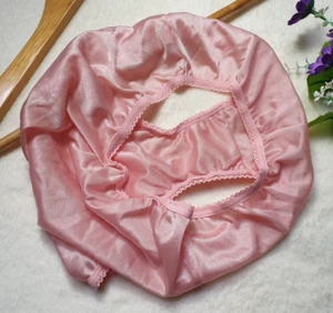 Vintage Silky Peach Panty 100% Nylon Sissy Sheer Brief Size 6-7 Hip 35-39" - Picture 1 of 21