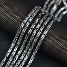 Solid 925 Sterling Silver Mens Unique Tibetan Link Chain Clasp Necklace