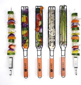 Kebab Grilling Basket & Grilling Skewers Stainless Steel - Kabob Grilling Basket - Picture 1 of 13
