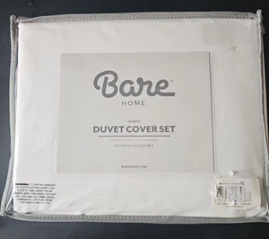 NEU Bare Home Premium Mikrofaser Bettbezug & 2 Kissenbezug Set weiß Airbnb - Bild 1 von 3