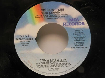Conway Twitty: I Couldn't See You Leavin / Thought of Losing You, 45 RPM. VG - Image 1 of 2