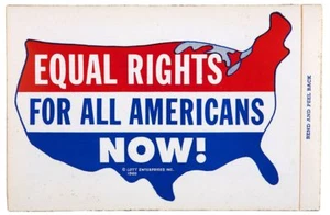 LARGE 1965 STICKER "EQUAL RIGHTS FOR ALL AMERICANS NOW!" - Picture 1 of 1