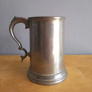 Vintage England Brooks Brothers Pewter Glass Bottom 12oz Stein Mug #482 - Picture 1 of 6