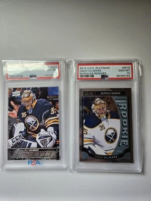 2015 OPC Platinum Hockey Marquee Rookies Linus Ullmark RC PSA 10! Y Guns PSA 8!! - Image 1 of 4