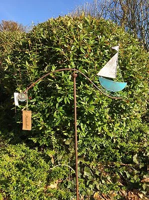 Windspiel * Schiff * Segelboot Maritim ArtFerro Metall Gartenstecker Wippe Boot - Bild 1 von 4