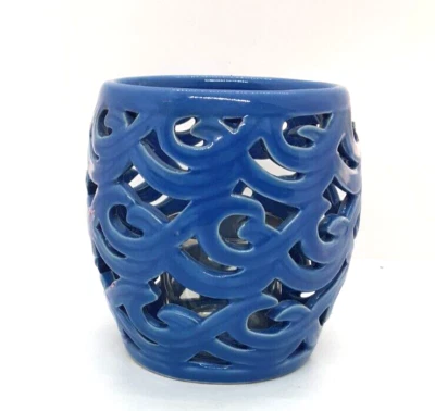 Candelabro Votivo PartyLite Waves Azul Costero Decoración Náutica Foto 1 de 4