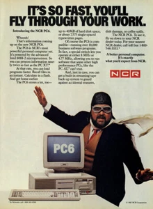 1986 NCR PC6 personal computer Dom DeLuise 1-page MAGAZINE AD - Imagen 1 de 1