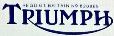 TRIUMPH REGD GB blue rear number plate vinyl sticker pair Triumph T100 1949-59 - Image 1 of 4