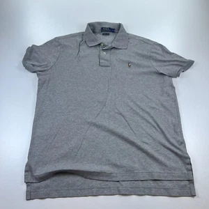 Polo Ralph Lauren Polo Shirt Mens Large Gray Pima Soft Touch Pony Casual - Picture 1 of 7