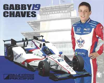 2016 INDY 500 GABBY CHAVES COLUMBIA DALE COYNE INDYCAR 8" X10" HERO CARD ! - Image 1 of 2