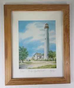 Ken Frye Cap May Point Lichtdruck LE 741/1000 signiert Leuchtturm gerahmt - Bild 1 von 6