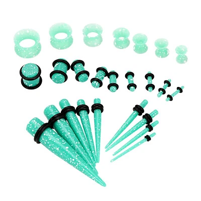50Pcs Acrylic Ear Stretching Gauges Kit Taper Plug Silicone Flesh Tunnel 14G-00G - Image 1 of 4