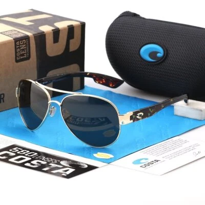 Costa Del Mar South Point Sunglasses Gold Frame Grey Polarized 580p - Image 1 of 4