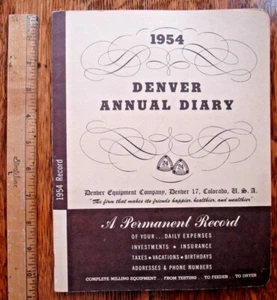 Vtg 1954 Denver Equipment Company Daily Expense Journal Calendar Advertising - Picture 1 of 7