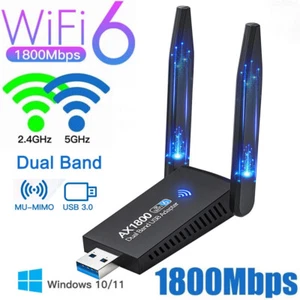 1300/1800Mbps WIFI Adapter WLAN USB 3.0 Stick Dual Band Dongle Antenne für PC - Picture 1 of 27