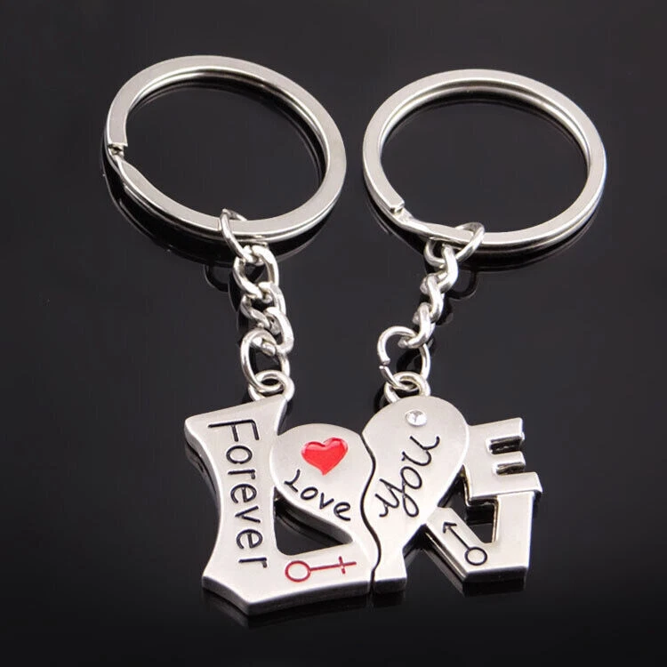 2x Portachiavi Combinazione LOVE Doppio Regalo Fidanzati Amore Innamorati - Immagine 1 di 1