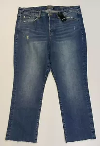 Jeans donna TORRID lavaggio medio taglia 16 R gamba dritta blu blazer classico nuovo con etichetta - Foto 1 di 4