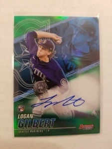 2021 Bowman's Best Autograph Logan Gilbert RC B21LG Green Refractor /99 Mariners - Bild 1 von 2