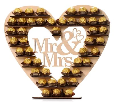Wedding Ferrero Rocher Chocolate Stand Centrepiece Sweets Mr & Mrs Heart Tree - Image 1 of 2
