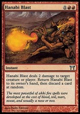 1x FOIL Hanabi Blast Champions of Kamigawa MtG Magic Red Uncommon 1 x1 Card MP