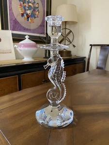 Waterford Crystal Seahorse 11.25'' Tall Single Light Candlestick Holder - Picture 1 of 16