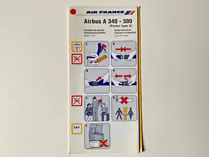 AIR FRANCE A340-300 Safety Card Carte de Sécurité (06/96) - Imagen 1 de 2