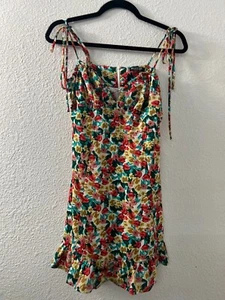 Nasty Gal Floral Strappy Mini Smock Dress Size XS BloomCore Whimsy Fairy - Picture 1 of 12
