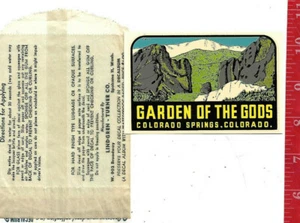 Vintage water decal Garden of the Gods Colorado Springs Co. Lindgren-Turner Co.  - Picture 1 of 1