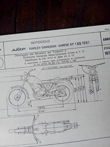 AMF HARLEY CAGIVA SX 125 Scheda Originale Omologazione 1978 ASI FMI MOTOCLUB - Imagen 1 de 7