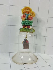 Animal Figure Bell: Bear standing on top of a clear glass  Collector Bell  #543 - Picture 1 of 2