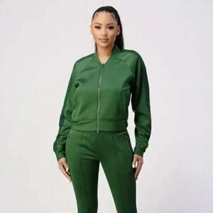 Green & Blue 2 Piece Zip Up Outfits For Women Sportswear Gym Yoga Tracksuit Set - Picture 1 of 3
