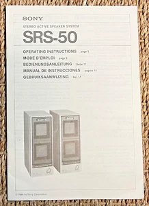 Vintage Original 1984 SONY STEREO SPEAKER SYSTEM SRS-50 Operating Instructions - Picture 1 of 2