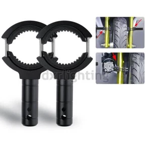 2X Motorcycle Bracket Mount 28-60mm Tube Fork Bumper Clamp Spot Light Headlight - Picture 1 of 9
