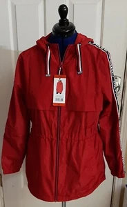 NWT Tommy Hilfiger Ladies Long Lightweight Windbreaker Hooded Rain Jacket Medium - Picture 1 of 9